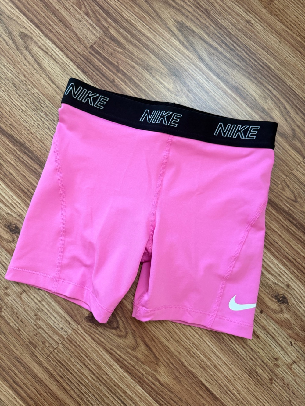 Nike Kids Hot Pink Athletic Bike Shorts with Black Waistband NWOT
